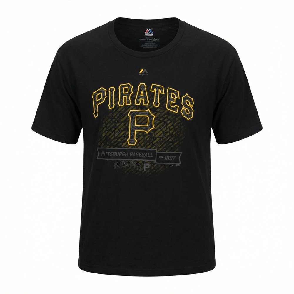 Pittsburgh Pirates Majestic Tshirt Mens 2XL‎ Triple Peak Baseball Buccos 3005
